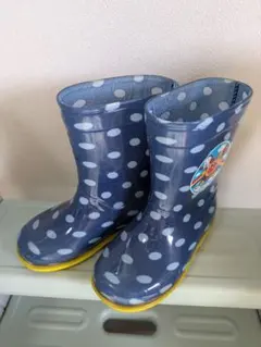 USED*アンパンマン ネイビー 水玉 長靴*16cm