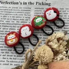 シマエナガ・ツリー・トナカイ・クリスマスツリーヘアゴム　4点