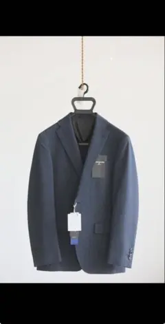 ネイビー ストライプ ビジネススーツ上下セット　袋付き