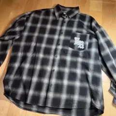 kutir チェック柄 ネルシャツ 長袖 ブラックL
