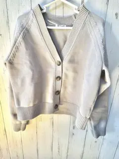 GU グレー ボタン付きカーディガン Sサイズ