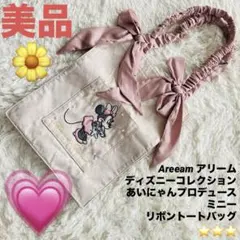【美品】Areeamアリーム ディズニー あいにゃん ミニー リボントートバッグのサムネイル