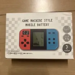 ゲーム機スタイル モバイルバッテリー 6000mAh レッド×ライトブルー