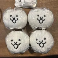 にゃんこ大戦争 ぬいぐるみ マスコット 2種4個マシュマロ✖️2 ネコ✖️2