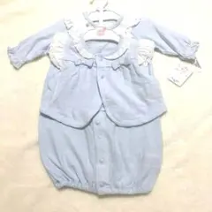 ベビー ドレス　セット　上品なホワイト×ライトブルー