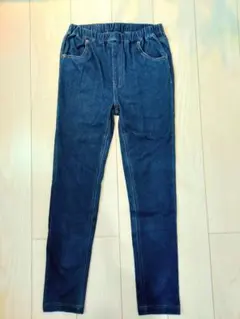 ストレッチデニム イージーパンツ 紐ウエスト スキニー 細身 メンズ/レディース