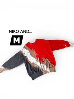 NIKO AND... カラーブロック薄手セーター M