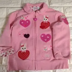 Miki House ピンク トレーナー生地ジャケット 100センチ