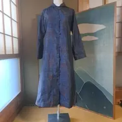 着物リメイク、大島紬、ワンピースコート