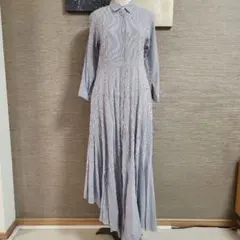 emmi シャツワンピース アシンメトリー ストライプ