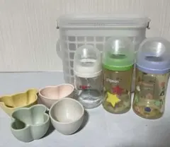 哺乳瓶消毒ケース　哺乳瓶、器セット