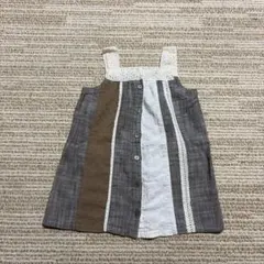 グレー系 ストライプワンピース 90のサムネイル