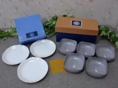 8FF4735 未使用 たち吉　プレート・小鉢　2箱8枚セット　四方小鉢のサムネイル