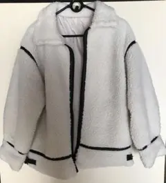 ボアレザーパイピングステンカラージャケット(裏地付き)