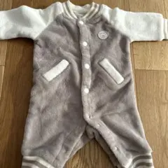 フリースロンパース 70cm グレー/ホワイト