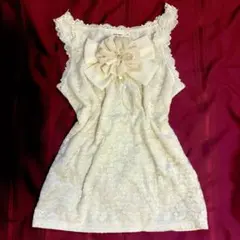 00s ロリータキャミソール リボン フェアリーグランジ Y2K姫ロリ 森ガールのサムネイル