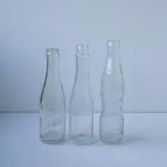 ガラス瓶　昭和レトロ　古ガラス　気泡　ゆらゆら　3本セットのサムネイル
