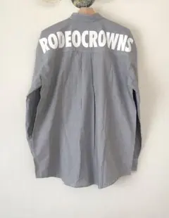 新品 Rodeo Crowns 長袖シャツ グレーストライプ ヒッコリー L 綿