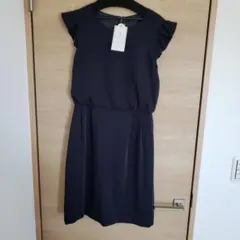 お値下げ！！　新品未使用　ロペピクニック　袖フリル　ドレス　ワンピース　ネイビー