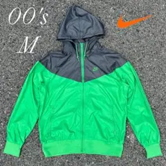 人気カラー 00s NIKE ナイロンパーカー グリーン グレー M 緑