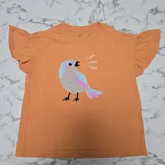 GU　ジーユー　リバーシブルスパンコール　Tシャツ　カットソー　130　鳥のサムネイル