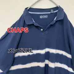 KA137【US輸入】CHAPS　ポロシャツ【メンズ2XL】ネイビー