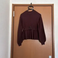 INGNI ベルト付きバーガンディニット