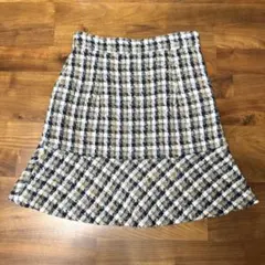 【美品】index ループツイードチェック台形ミニスカートSサイズ