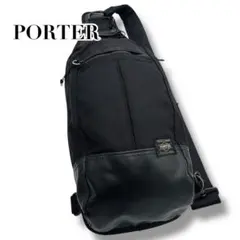 美品　ポーター ヒート スリングショルダー ボディバッグ ブラック