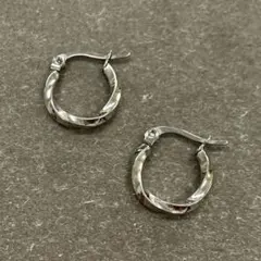 ツイスト チャンキーフープピアス シルバー 約16mm