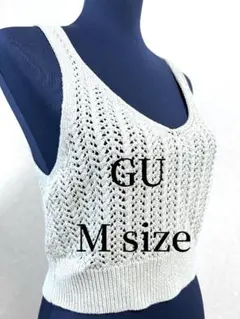 GU ビスチェ メッシュ バックリボン ショート丈 M 24A215