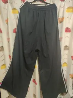 ウルトラワイド ダークブルー ストレッチ？パンツ サイドストライプ 3XLくらい