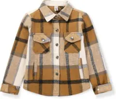 シャツジャケット ガールズ チェック 長袖 ネルシャツ 羽織り