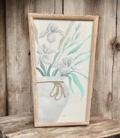 海外購入　石膏アート画　CINNIE B作　IRISES (アイリス)