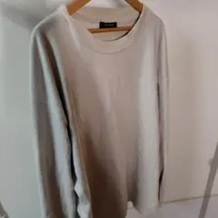 ライトグレー 長袖 Tシャツ コットン混紡