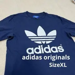 アディダスオリジナルス 半袖 ロゴ Tシャツ ネイビー メンズ サイズXL