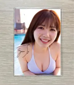 筒井あやめ　L版写真　サイン入り2