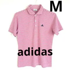 adidas アディダス ゴルフ ボーダー半袖ポロシャツ M
