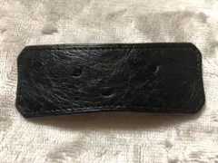 クワンペン　オーストリッチ　新品　バレッタ　黒