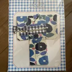 フラワー浴衣ブルー