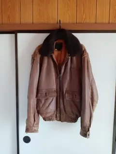 Rare 80s AVIREX G-1 leather jacket with female illustration inside. ITALY1LIRA
