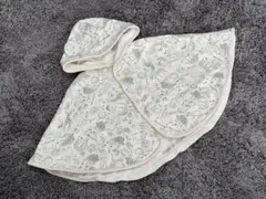 コムサフォセット　リバーシブル　マント　ポンチョ　ホワイト ベージュ