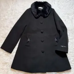 りあん⭐プロフ必読⭐様美品 メゾピアノジュニア ファー付きコート リボン 2w