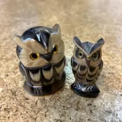 フクロウの置物 2個セット