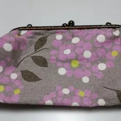 がま口ポーチ、ハンドメイド