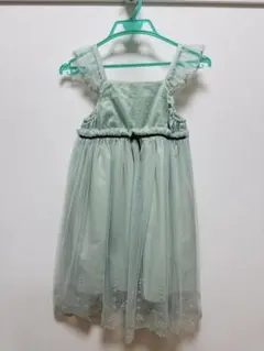 アプレレクール チュールワンピース 130 ミント ドット フリル 美品