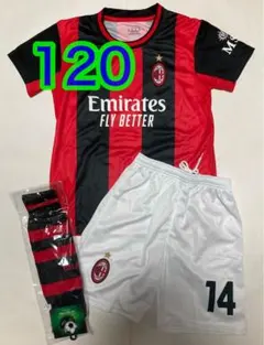 120cm　赤白　未使用　ユニフォーム　14番　キッズ　ミラン　フリマ購入品