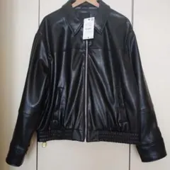 ZARA ブラック XL エコレザージャケット