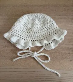 新生児用　ボンネット　ベビー　ハンドメイド　退院着　セレモニードレス
