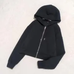 GU ドライスウェットクロップドフルジップパーカ ブラック L 完売品